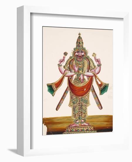 Vishnu as the Man-Lion Lord Narasimha, from Thanjavur, India-null-Framed Giclee Print