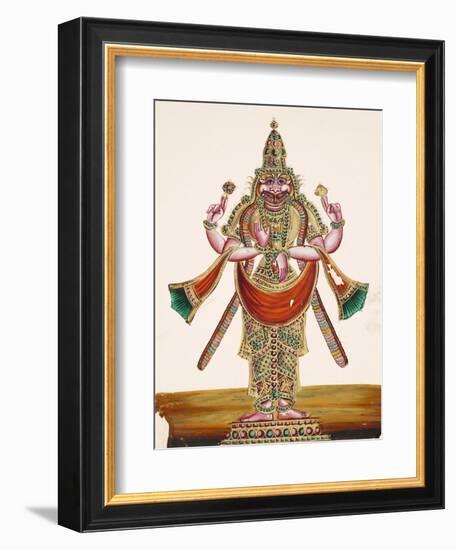 Vishnu as the Man-Lion Lord Narasimha, from Thanjavur, India-null-Framed Giclee Print