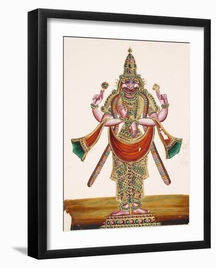 Vishnu as the Man-Lion Lord Narasimha, from Thanjavur, India-null-Framed Giclee Print