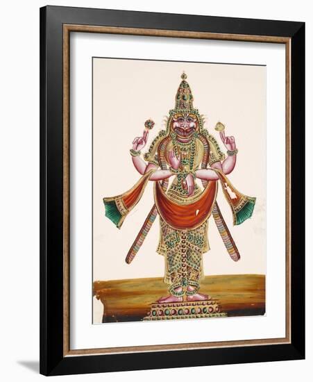 Vishnu as the Man-Lion Lord Narasimha, from Thanjavur, India-null-Framed Giclee Print