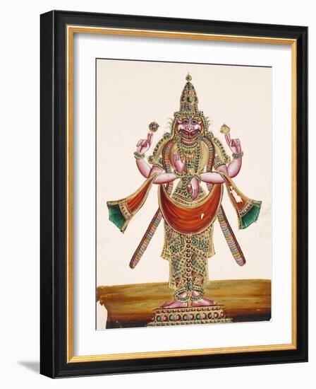 Vishnu as the Man-Lion Lord Narasimha, from Thanjavur, India-null-Framed Giclee Print