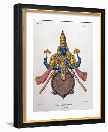 Vishnu, One of the Gods of the Hindu Trinity (Trimurt), 1828-null-Framed Giclee Print