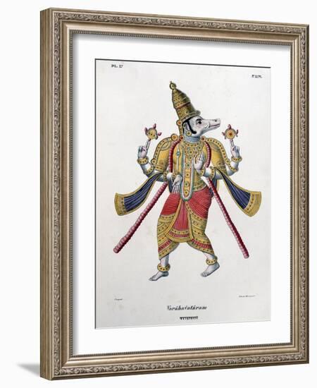 Vishnu, One of the Gods of the Hindu Trinity (Trimurt), 1828-null-Framed Giclee Print