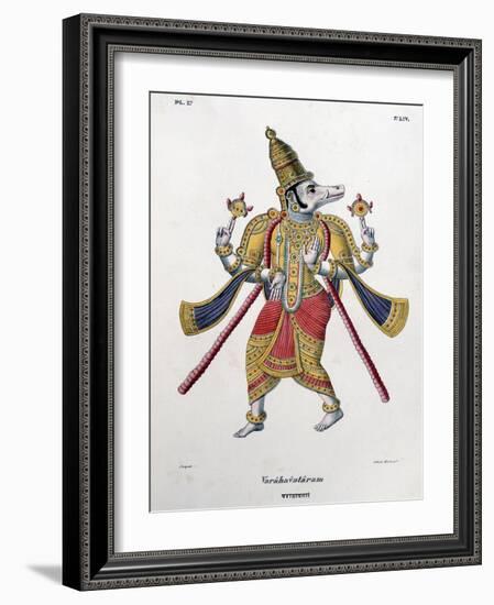 Vishnu, One of the Gods of the Hindu Trinity (Trimurt), 1828-null-Framed Giclee Print