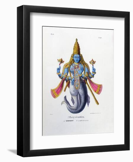 Vishnu, One of the Gods of the Hindu Trinity (Trimurt), C19th Century-A Geringer-Framed Giclee Print