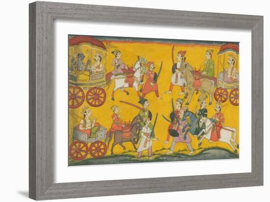 Vishnu Procession, C. 1755-null-Framed Giclee Print