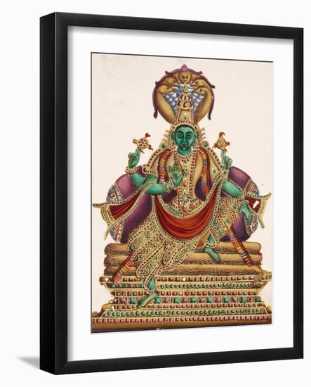 Vishnu, Sheltered by the Five-Headed Shesha, One of the Primal Beings of Creation, from…-null-Framed Giclee Print