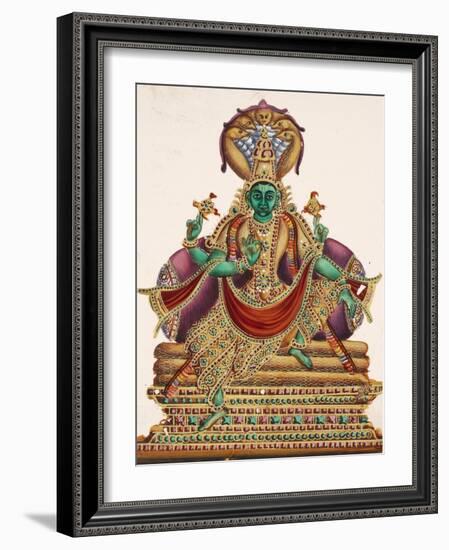 Vishnu, Sheltered by the Five-Headed Shesha, One of the Primal Beings of Creation, from…-null-Framed Giclee Print