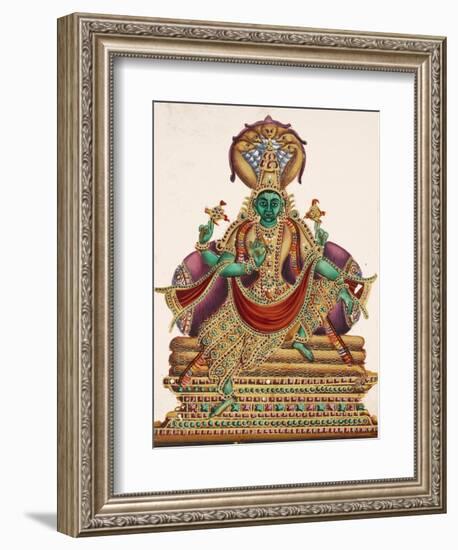 Vishnu, Sheltered by the Five-Headed Shesha, One of the Primal Beings of Creation, from…-null-Framed Giclee Print