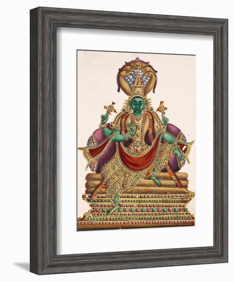 Vishnu, Sheltered by the Five-Headed Shesha, One of the Primal Beings of Creation, from…-null-Framed Giclee Print