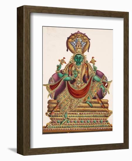 Vishnu, Sheltered by the Five-Headed Shesha, One of the Primal Beings of Creation, from…-null-Framed Giclee Print