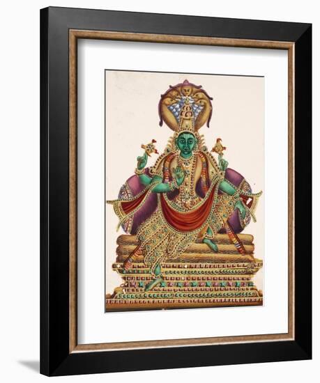 Vishnu, Sheltered by the Five-Headed Shesha, One of the Primal Beings of Creation, from…--Framed Giclee Print
