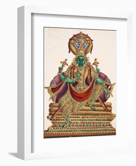 Vishnu, Sheltered by the Five-Headed Shesha, One of the Primal Beings of Creation, from…-null-Framed Giclee Print