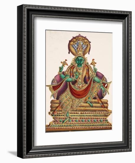 Vishnu, Sheltered by the Five-Headed Shesha, One of the Primal Beings of Creation, from…-null-Framed Giclee Print