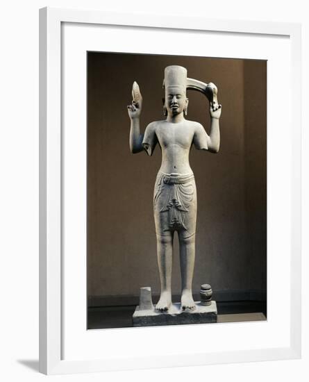 Vishnu Statue from Rup Arak on Kulen, Sandstone-null-Framed Giclee Print