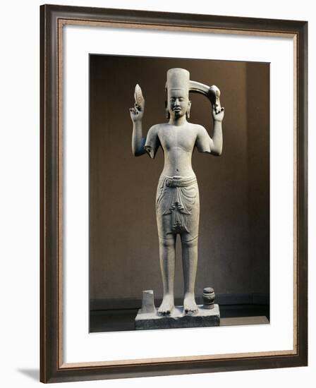 Vishnu Statue from Rup Arak on Kulen, Sandstone-null-Framed Giclee Print