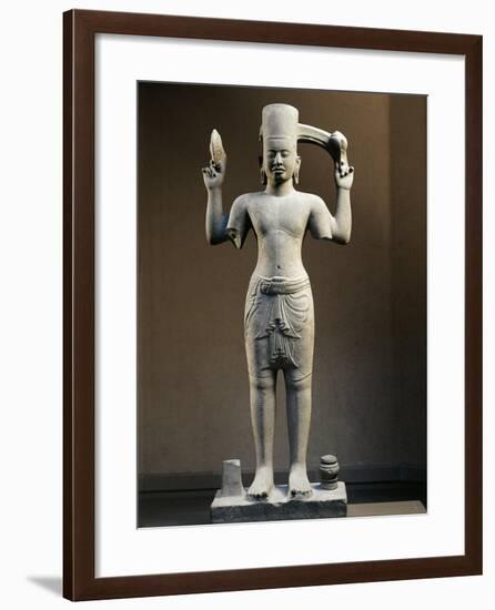 Vishnu Statue from Rup Arak on Kulen, Sandstone-null-Framed Giclee Print