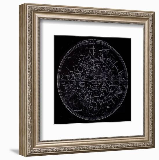 Visible Stars, French, 19th C.-null-Framed Art Print