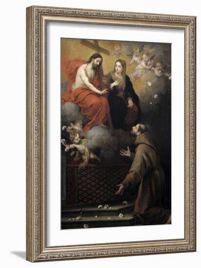 Visión De San Francisco En La Porciúncula, 1667-Bartolome Esteban Murillo-Framed Giclee Print