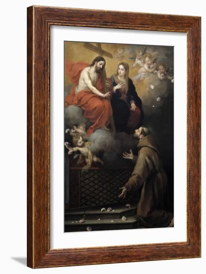 Visión De San Francisco En La Porciúncula, 1667-Bartolome Esteban Murillo-Framed Giclee Print