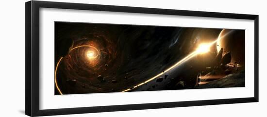 Vision of a Black Hole Destroying a Sun-null-Framed Photographic Print