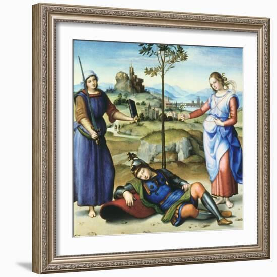 Vision of a Knight, C1504-Raphael-Framed Giclee Print