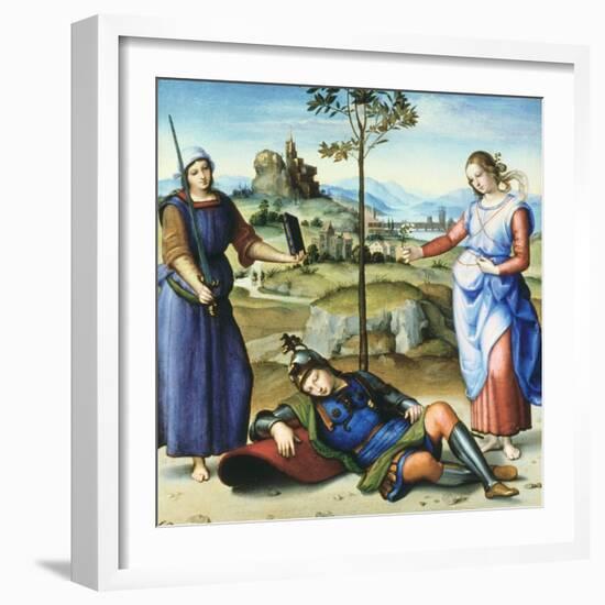 Vision of a Knight, C1504-Raphael-Framed Giclee Print