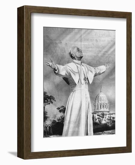 Vision of Pius XII-Rino Ferrari-Framed Art Print