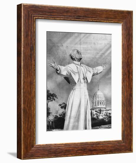 Vision of Pius XII-Rino Ferrari-Framed Art Print