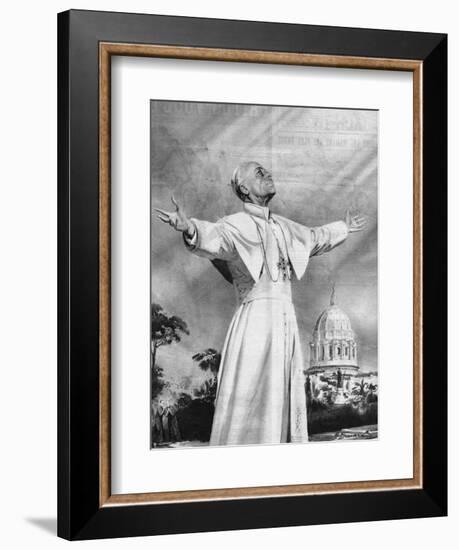 Vision of Pius XII-Rino Ferrari-Framed Art Print