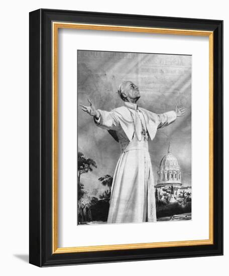 Vision of Pius XII-Rino Ferrari-Framed Art Print