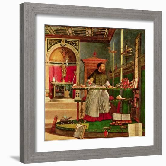 Vision of St. Augustine, 1502-08-Vittore Carpaccio-Framed Giclee Print