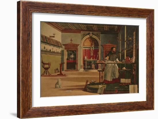 Vision of St Augustine (Also Called St Augustine in His Studio) (Oil on Canvas)-Vittore Carpaccio-Framed Giclee Print