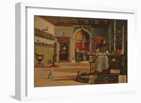 Vision of St Augustine (Also Called St Augustine in His Studio) (Oil on Canvas)-Vittore Carpaccio-Framed Giclee Print