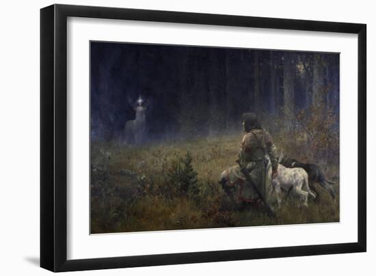 Vision of St. Hubert, 1892-Wilhelm Carl Räuber-Framed Giclee Print