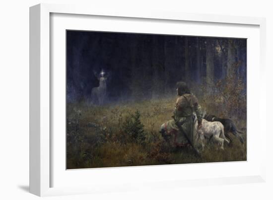 Vision of St. Hubert, 1892-Wilhelm Carl Räuber-Framed Giclee Print