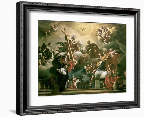 Vision of the Trinity with Ss. Philip Neri and Francesca Romana, 18th Century-Francesco Solimena-Framed Giclee Print