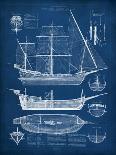 Antique Ship Blueprint I-Vision Studio-Art Print