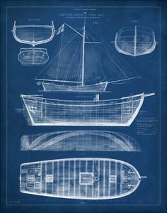 Antique Ship Blueprint II by Vision Studio