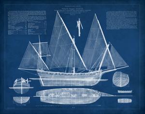 Antique Ship Blueprint III by Vision Studio