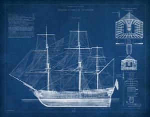 Antique Ship Blueprint IV by Vision Studio