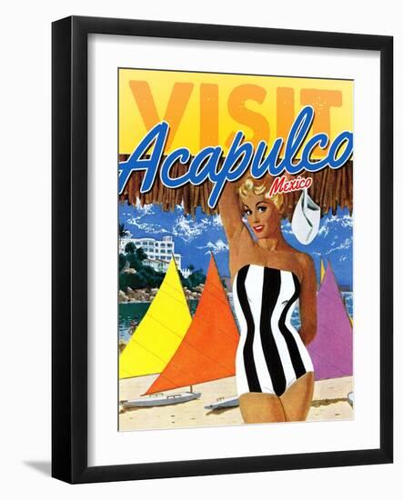 Visit Acapulco-The Saturday Evening Post-Framed Giclee Print