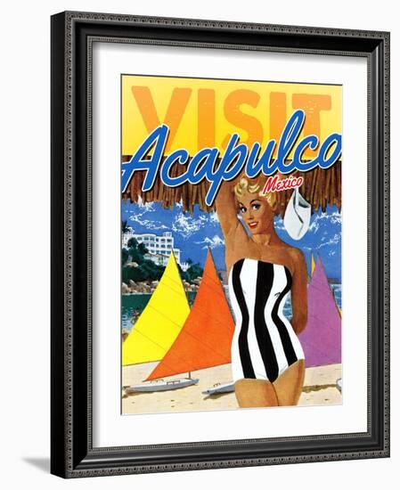 Visit Acapulco-The Saturday Evening Post-Framed Giclee Print