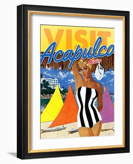 Visit Acapulco-The Saturday Evening Post-Framed Giclee Print