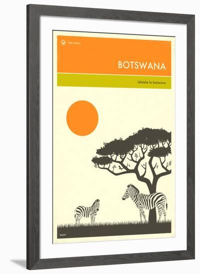 Visit Botswana-Jazzberry Blue-Framed Art Print