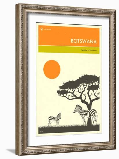 Visit Botswana-Jazzberry Blue-Framed Art Print