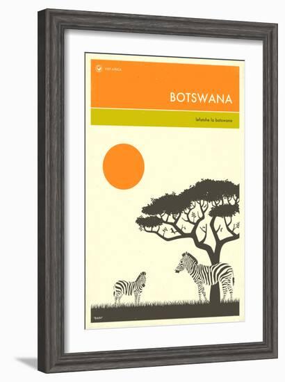 Visit Botswana-Jazzberry Blue-Framed Art Print