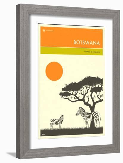 Visit Botswana-Jazzberry Blue-Framed Art Print