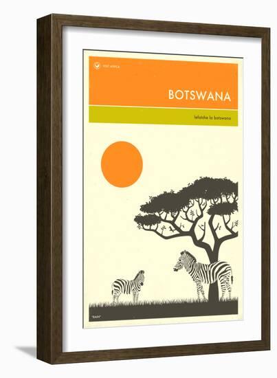 Visit Botswana-Jazzberry Blue-Framed Art Print