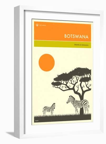 Visit Botswana-Jazzberry Blue-Framed Art Print